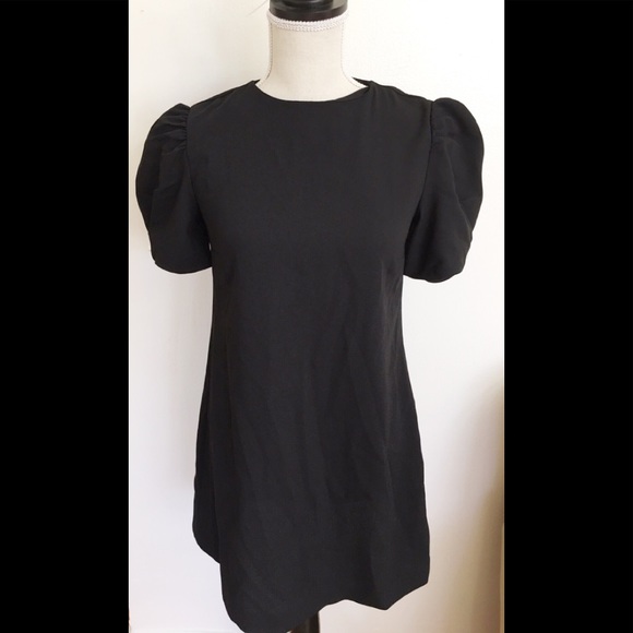 Zara Dresses & Skirts - Zara Black Pearl Puffer Sleeve Sheath Dress